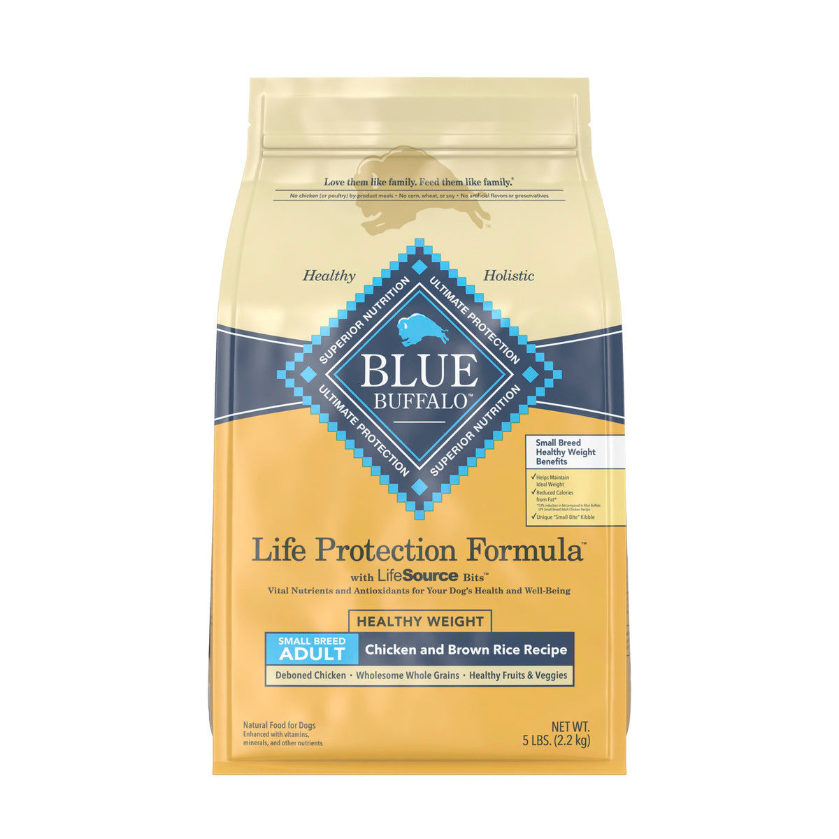 Blue Buffalo Small Breed Healthy Weight Chicken Adult Dog  5 Lb