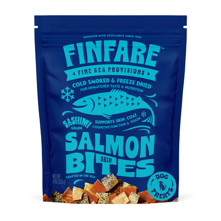 Finfare Dog Freeze Dried Bite Smoked Salmon Skin 9oz