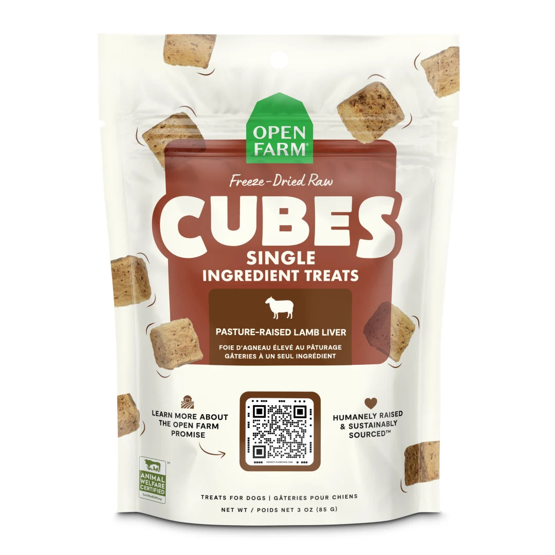 Open Farm Dog Treat FD Raw Lamb Liver Cubes 3 oz