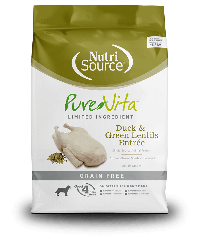 Pure Vita Dog Dry GF Duck Green Lentil 25LB
