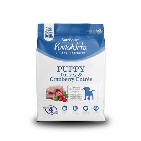 Pure Vita Dog Dry Puppy Turkey Cranberry 4LB