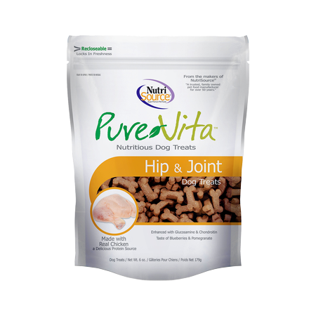 NutriSource PureVita Hip and Joint Support Dog Treats 6 oz