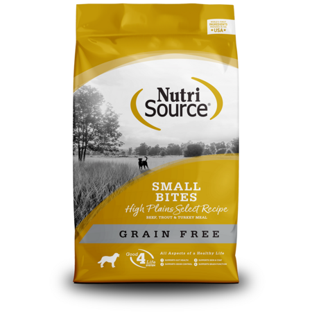NutriSource Small Bites High Plains Select Grain Free Dry Dog Food 4 lbs