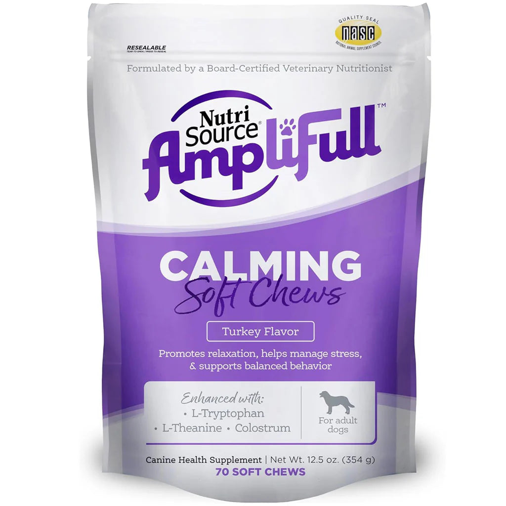 NutriSource AmpliFull Calming Turkey Flavor Soft Chews Dog Treats 12.5 oz