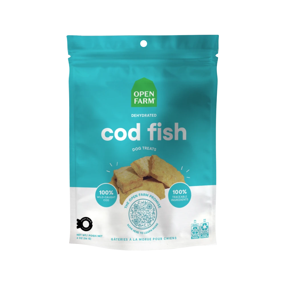 Open Farm Dog Treat Dehydrated Cod Fish 2 oz