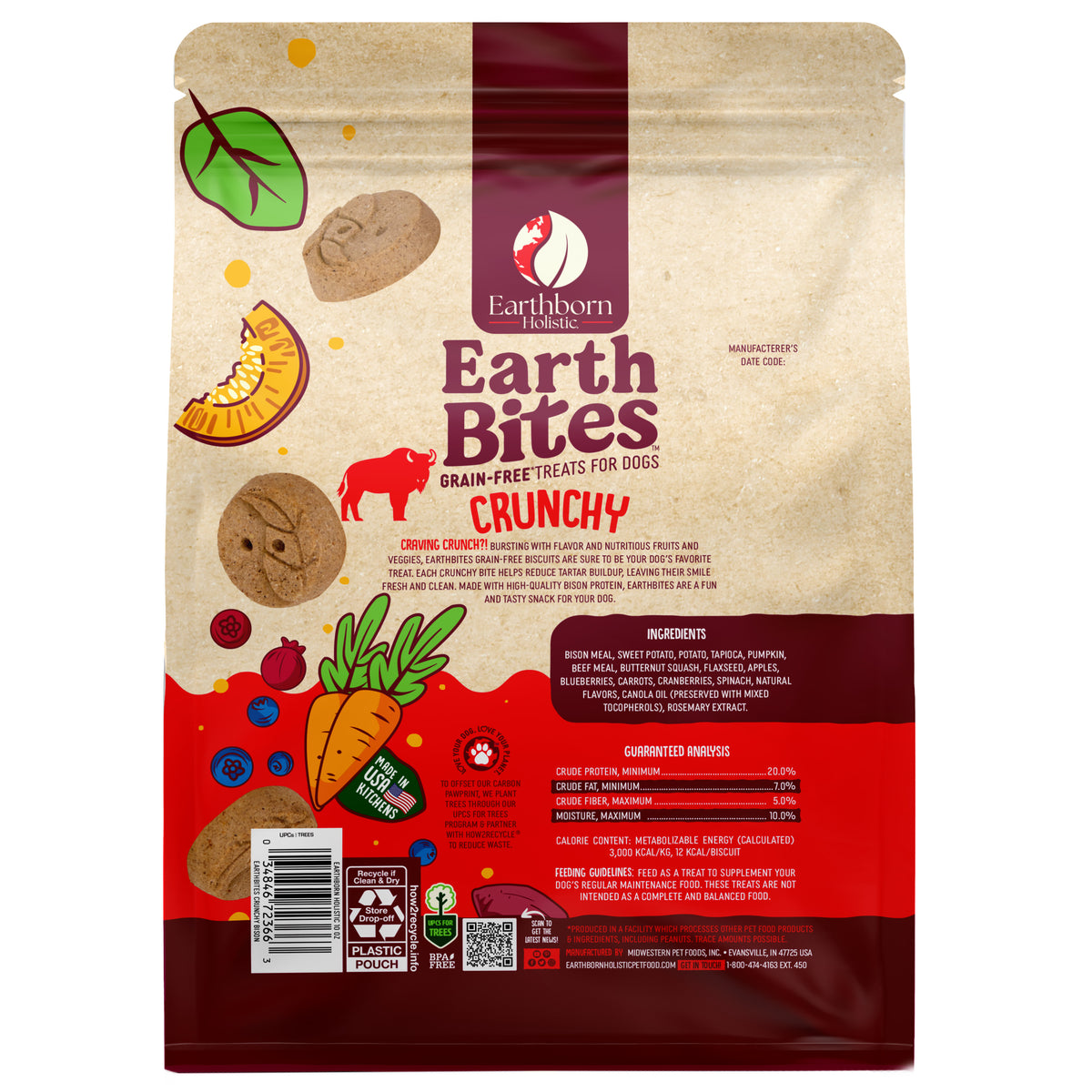 Earthborn Holistic EarthBites Crunchy Bison & Pumpkin