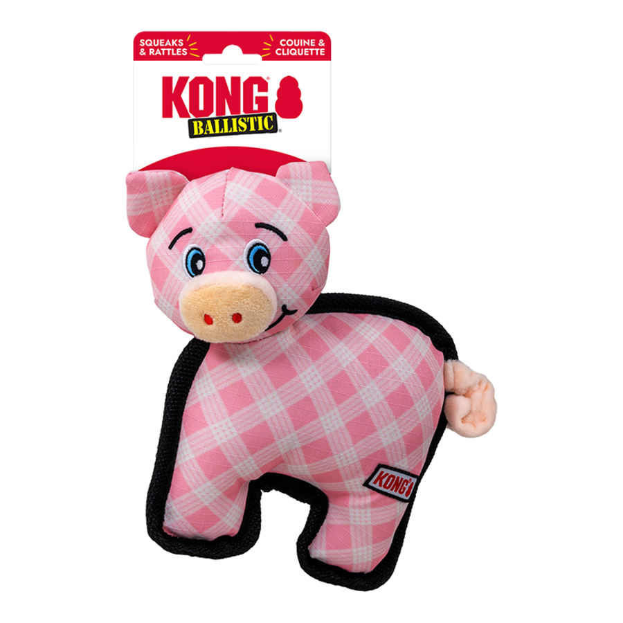 Kong Ballistic Pig Plush Dog Toy Medium