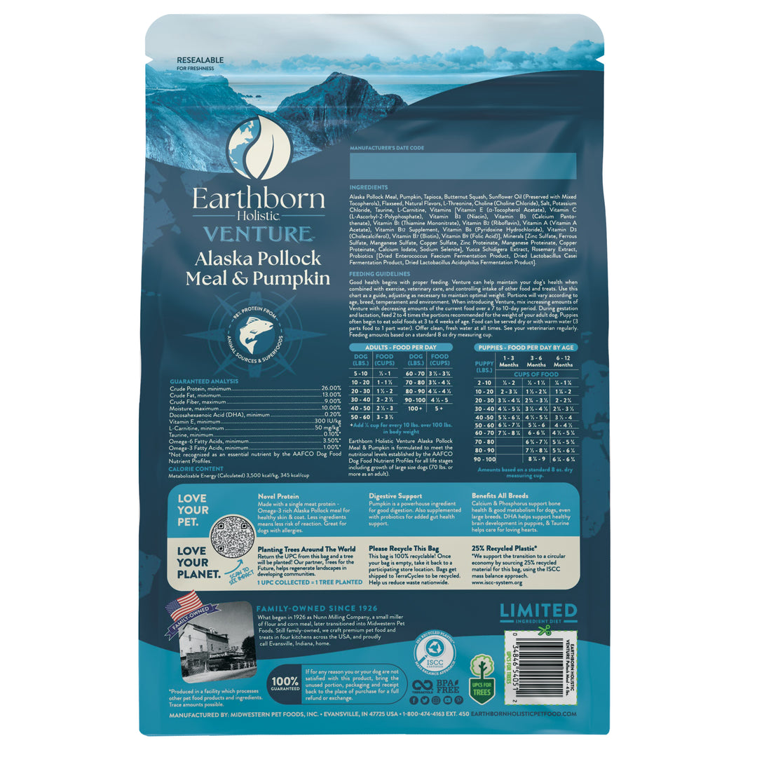 Earthborn Holistic Venture Alaska Pollock Meal &amp; Pumpkin