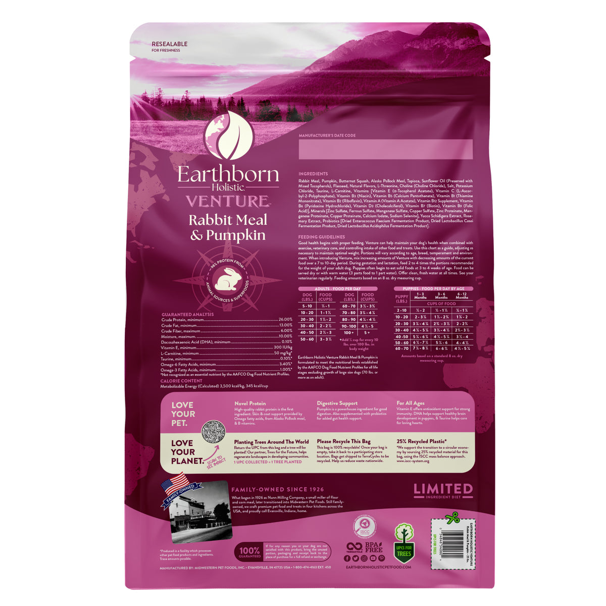 Earthborn Holistic Venture Rabbit Meal & Pumpkin