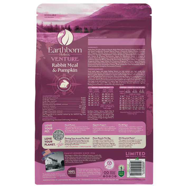 Earthborn Holistic Venture Rabbit Meal &amp; Pumpkin