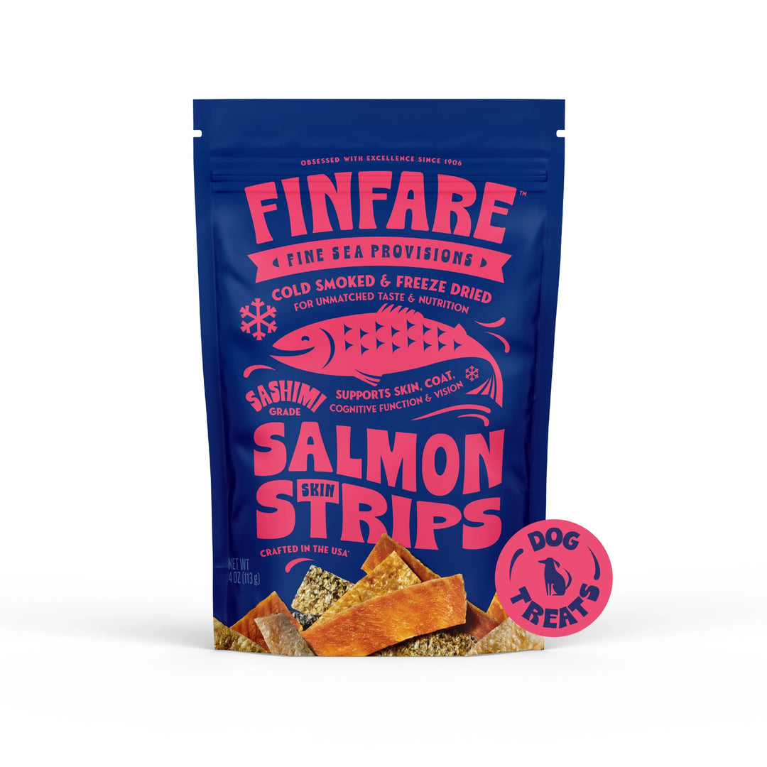 Finfare Dog Freeze Dried Strip Smoked Salmon Skin 4oz
