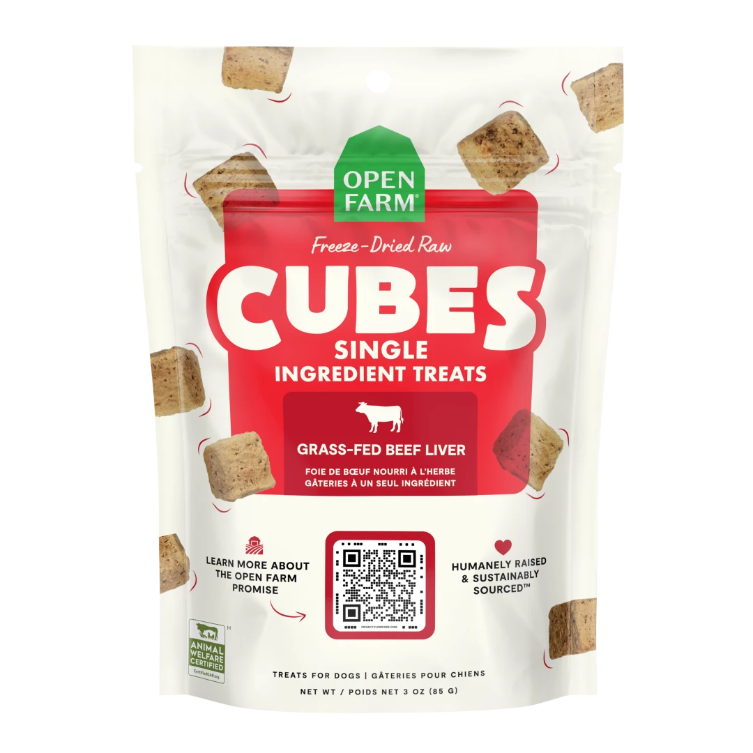 Open Farm Dog Treat FD Raw Beef Liver Cubes 3 oz