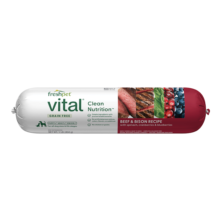 Deli Fresh Vital Grain Free Dog Bison &amp; Beef 1 lb Roll