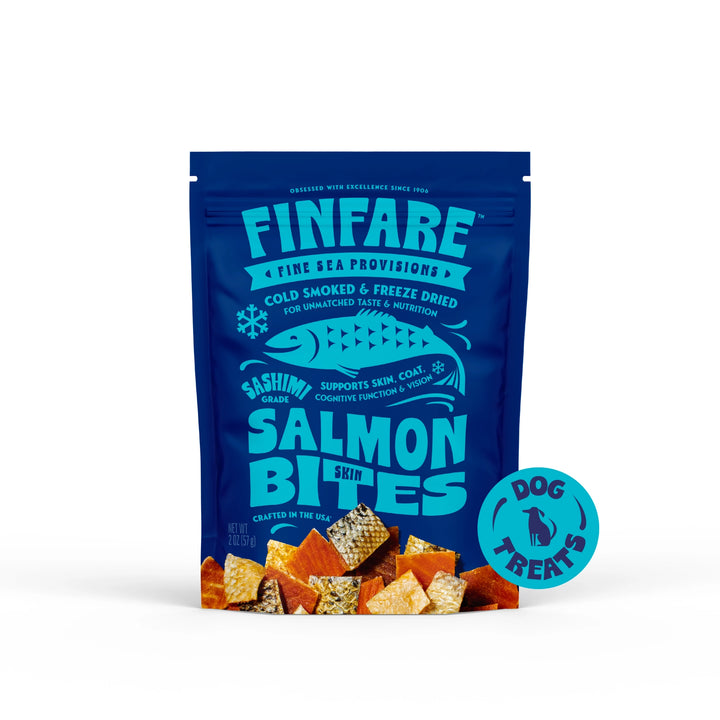 Finfare Dog Freeze Dried Bite Smoked Salmon Skin 4oz
