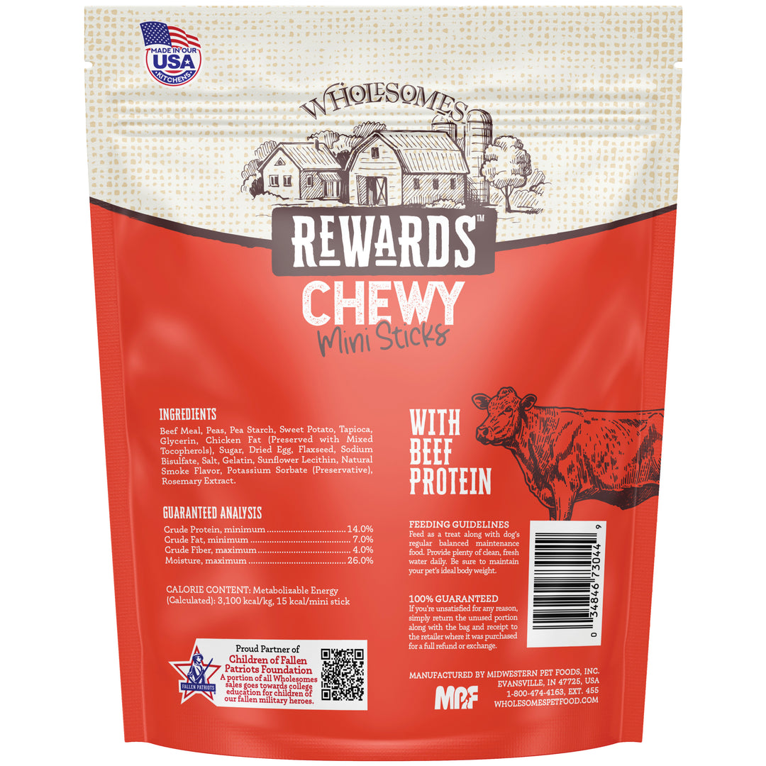 Wholesomes Rewards Chewy Beef Mini Sticks