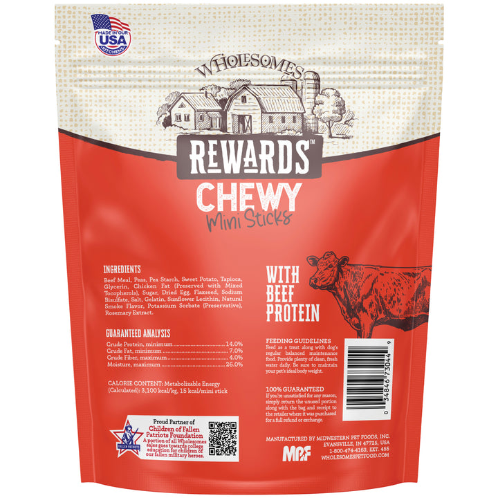 Wholesomes Rewards Chewy Beef Mini Sticks
