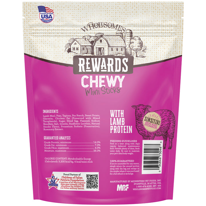 Wholesomes Rewards Chewy Lamb Mini Sticks