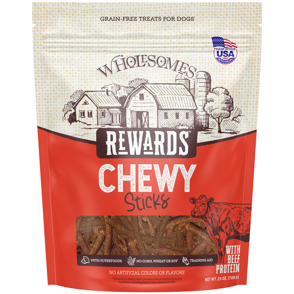 Wholesomes Rewards Chewy Beef Sticks
