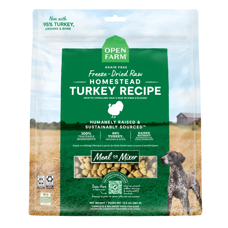 Open Farm Freeze Dried Raw Turkey Recipe for Dogs 3.5 oz