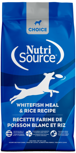 NutriSource CHOICE Whitefish Meal and Rice Dry Dog Food 5 lbs