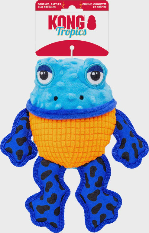 Kong Tropic Rattlez Frog Dog Toy Medium Large