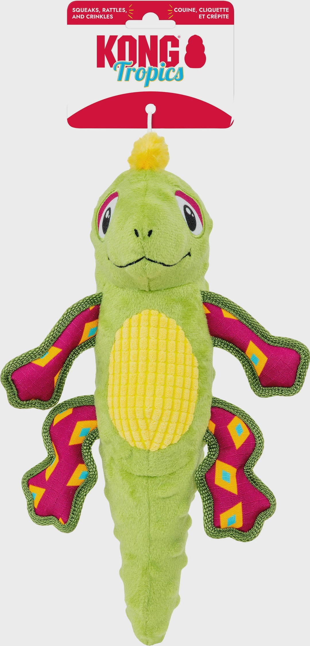 Kong Tropic Rattlez Iguana Dog Toy Medium  Large