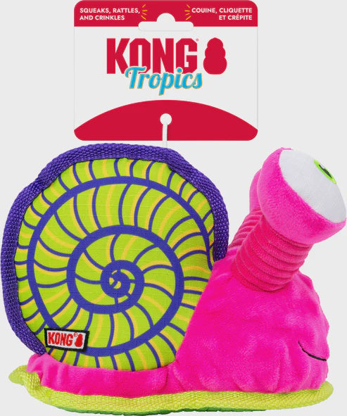 Kong Tropic Rattlez Snail Dog Toy Medium  Large