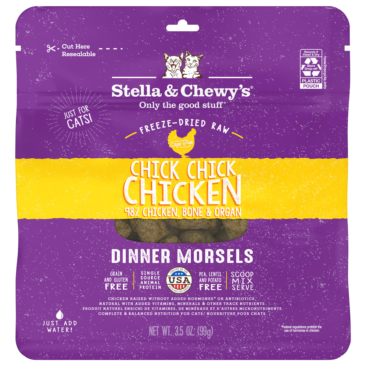 Freeze-Dried Chick Chick Chicken Morsels - 3.5 oz