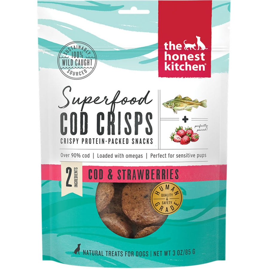 Honest Kitchen Superfood Crisp Cod/Strawberry Dehydrated Treat 3oz