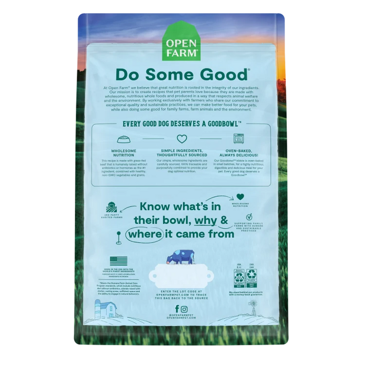 Open Farm Dog Food Goodbowl Beef Brown Rice 22LB