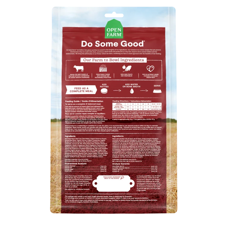 Open Farm Dog FD Raw Beef Patties 17.5 oz