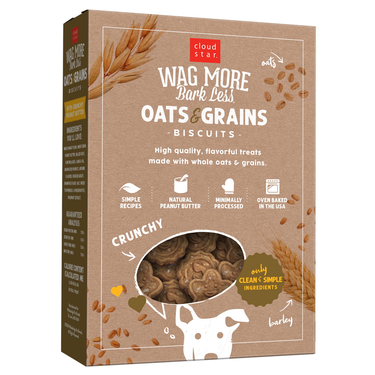 Cloud Star Wag More Bark Less Crunchy Peanut Butter Dog Treats - back