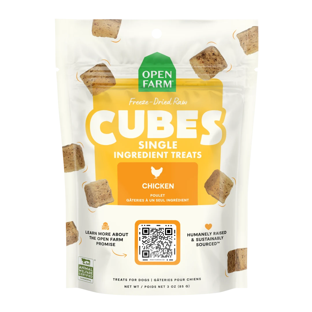 Open Farm Dog Treat FD Raw Chicken Cubes 3 oz