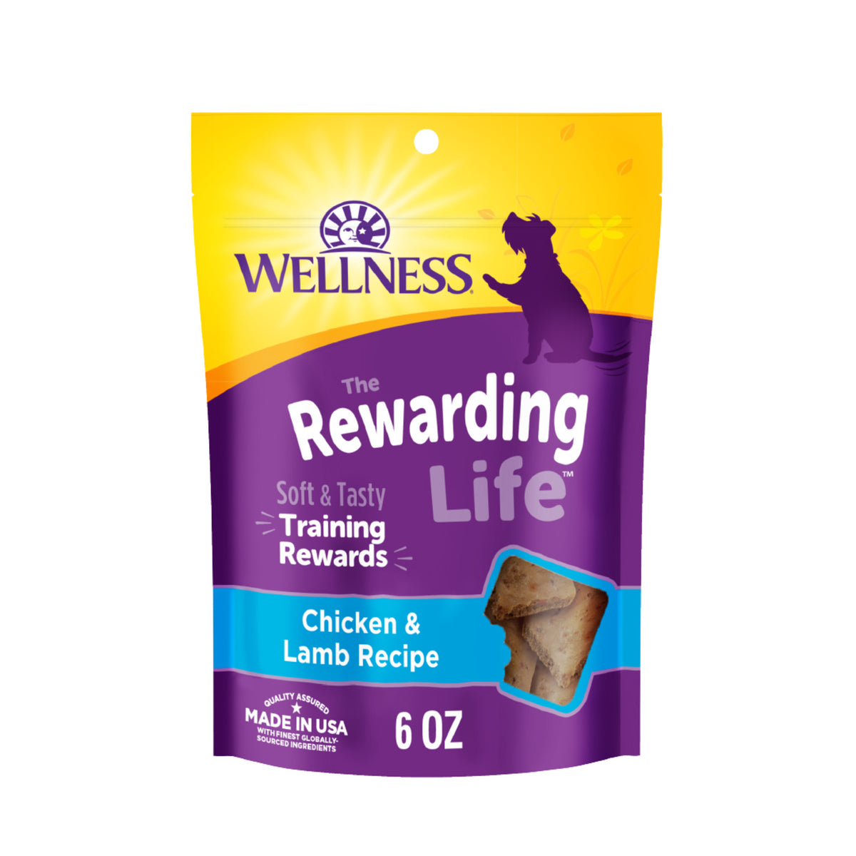 Wellness Rewarding Life Dog Treats, Natural, Training Treat, Grain Free, Soft Chicken & Lamb (6 Ounce bag)