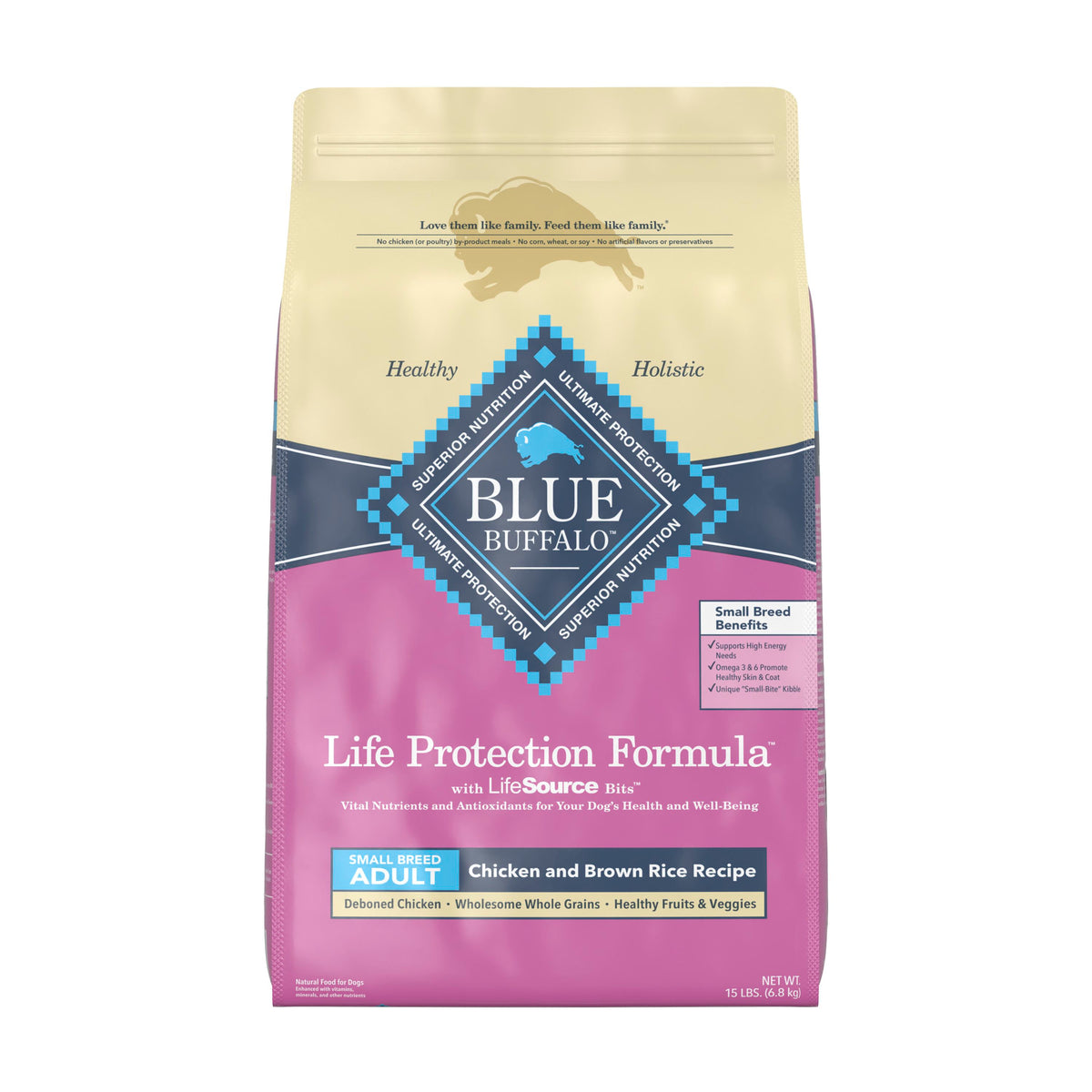 Blue Buffalo Small Breed  Chicken and Brown Rice Adult Dog 15lb