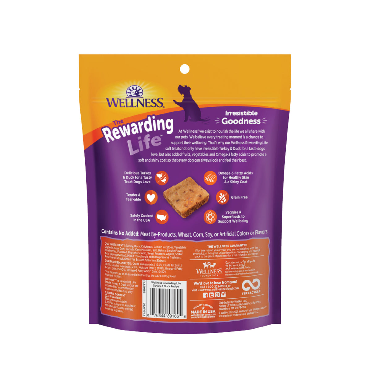Wellness Rewarding Life Dog Treats, Natural, Training Treat, Grain Free, Soft Turkey & Duck (6 Ounce bag)