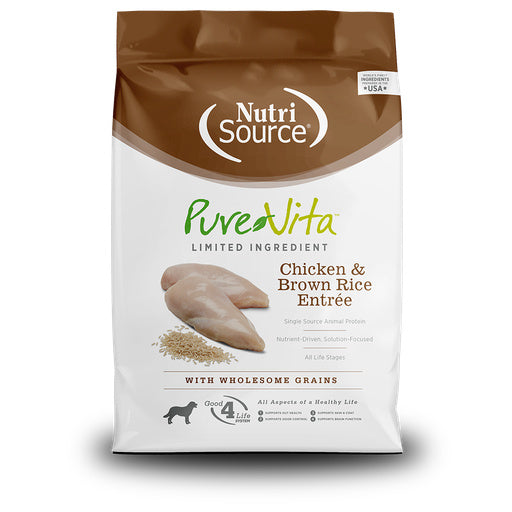 Pure Vita Dog Dry Chicken Brown Rice 25 lb