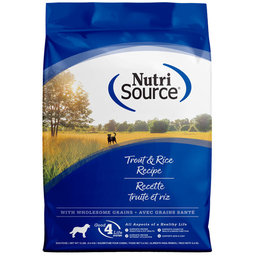 NutriSource Dog Trout Brown Rice 12LB