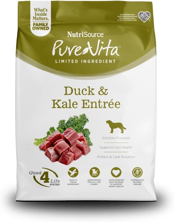 PURE VITA DOG GF DUCK KALE 25LB