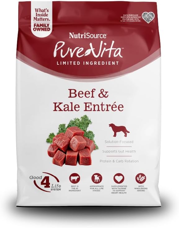 Pure Vita Dog Dry Beef Kale 25Lb