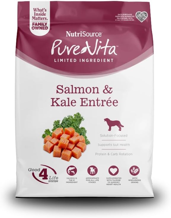Pure Vita Dog Dry Salmon Kale 12LB
