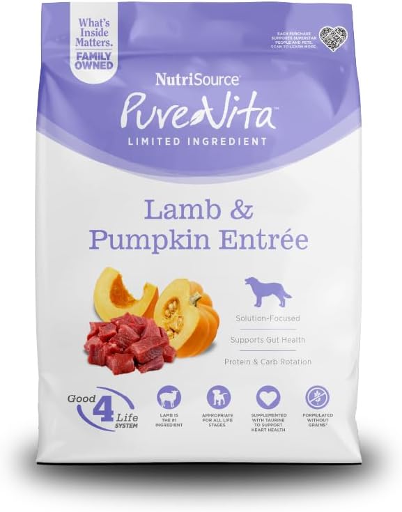 Pure Vita Dog Dry GF Lamb Pumpkin 25LB
