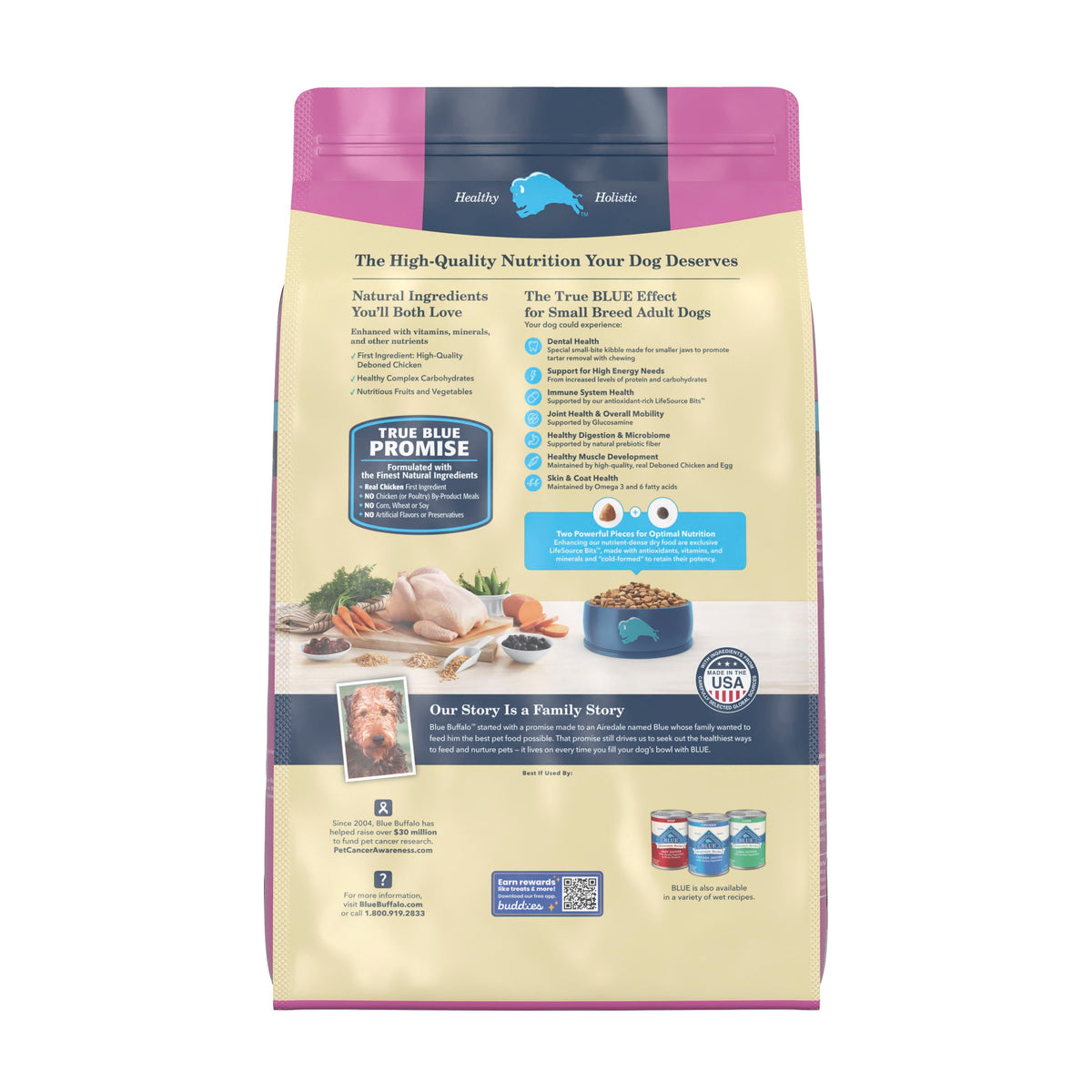 Blue Buffalo Small Breed  Chicken and Brown Rice Adult Dog 15lb