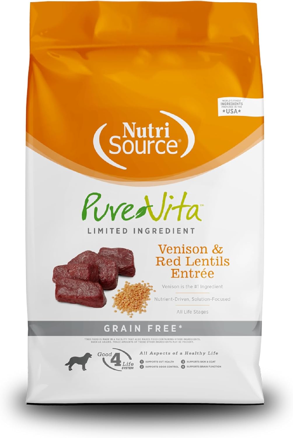 Pure Vita Dog Dry GF Venison Red Lentil 25lb
