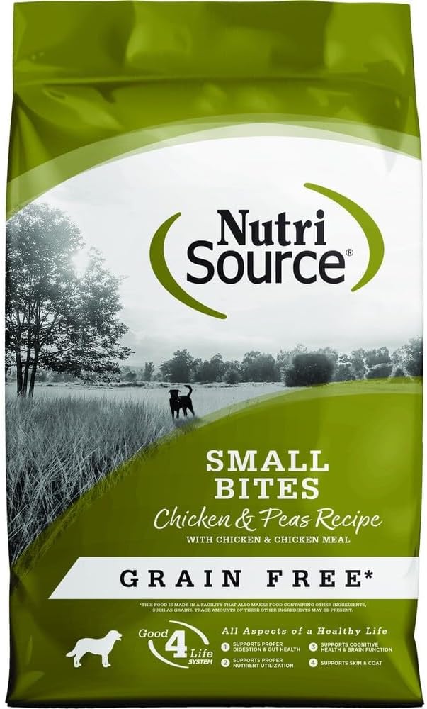 NutriSource Grain Free Small Bite Chicken Pea Dog 4 lb
