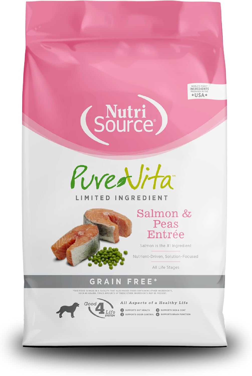 Pure Vita Dog Dry GF Salmon Peas 12Lb