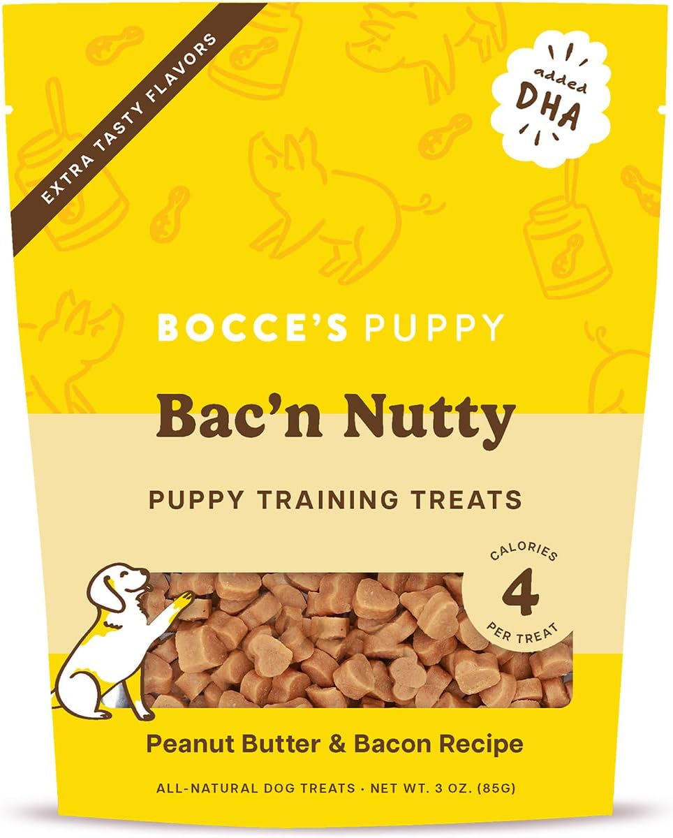 Bocces Training Bites Puppy Bac N Nutty 3 oz Bag