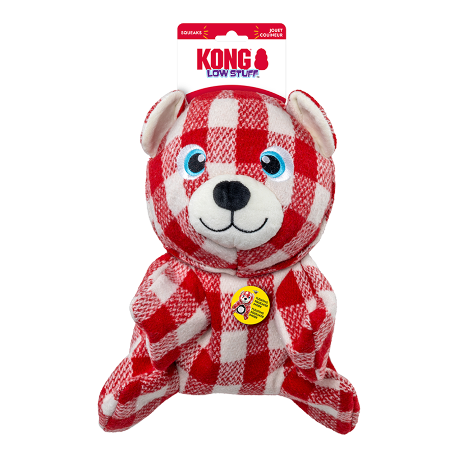 Kong Low Stuff Flanimalz Bear Plush Dog Toy Extra Large