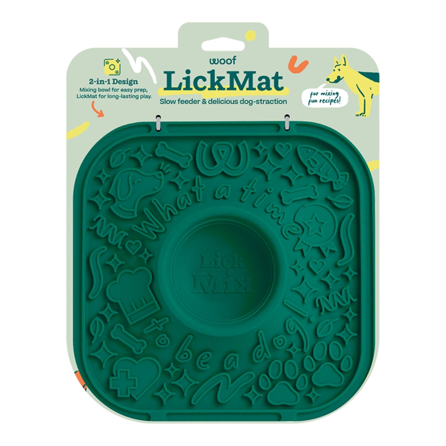 Woof Dog Treat Lick Mat Green