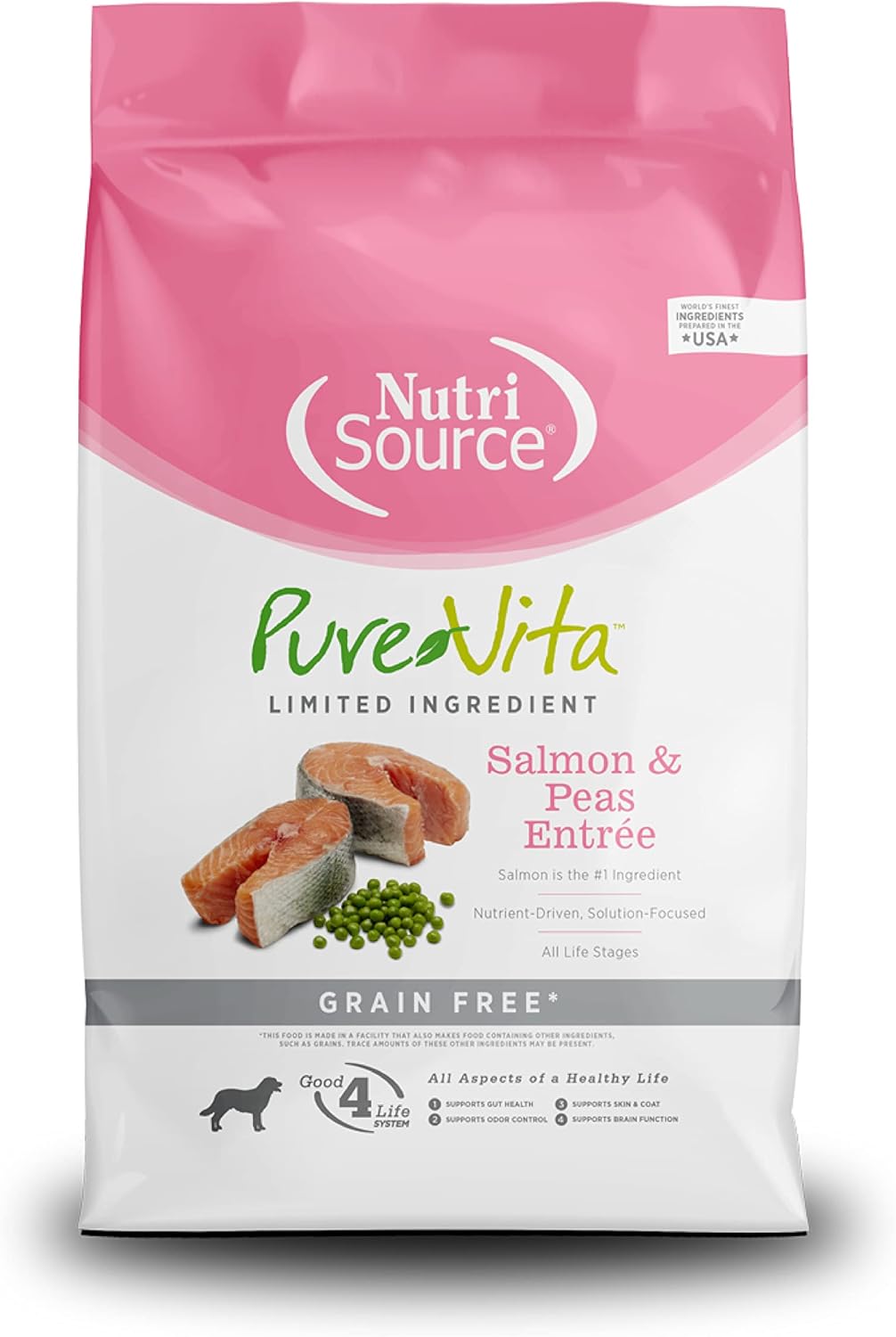 Pure Vita Dog Dry GF Salmon Peas 25lb